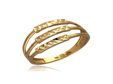 Žluté zlato prsten s broušením